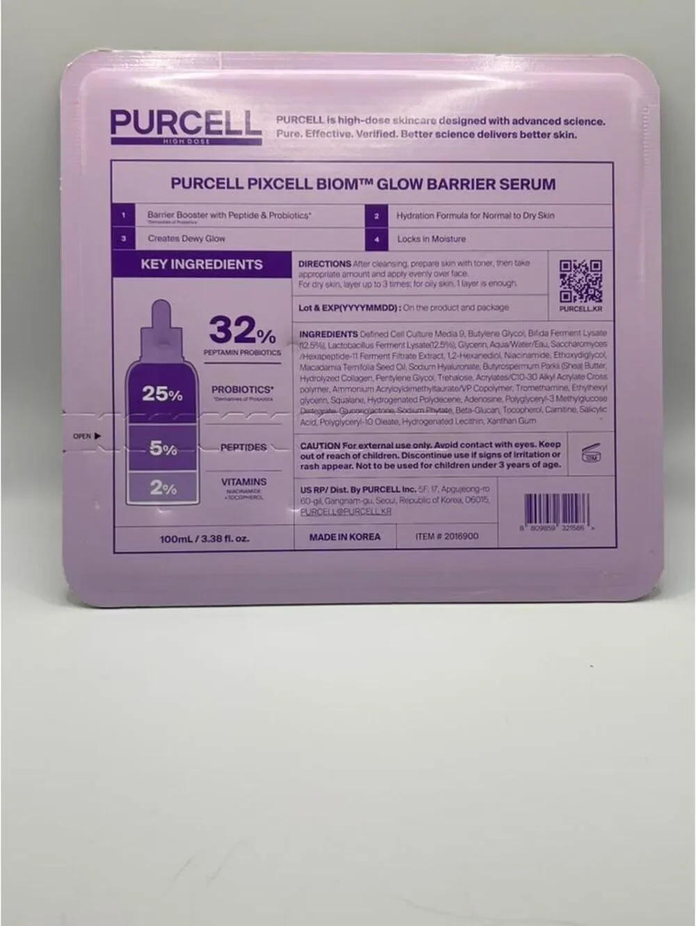 PURCELL Pixcell Biom Glow Barrier Serum 3.38 oz 100mL